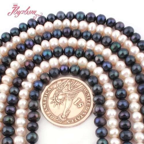 5-5.5mm Natural Freeform Freshwater Pearl Gem Stone Beads Strand 14" For DIY Women Classic Necklace Bracelats Jewelry Making