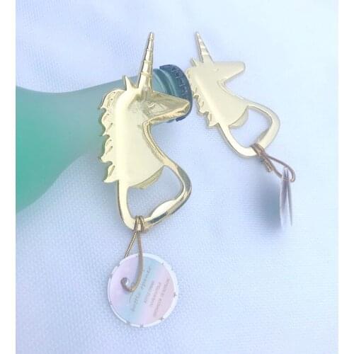 FREE SHIPPING(12pcs/Lot)+Gold Unicorn Bottle Opener Unique Wedding & Bachelorette Party Decoration Accessories