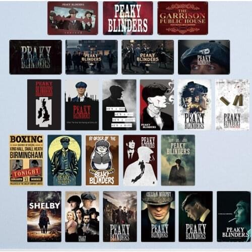 Peaky Blinders Metal Poster Tin Signs Metal Signs Vintage Public Metal Plate Cinema Movie Wall Decor