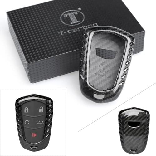 Carbon Fiber Car Remote Key Case Fob Shell Cover For Cadillac XT5 XTS CTS ATS