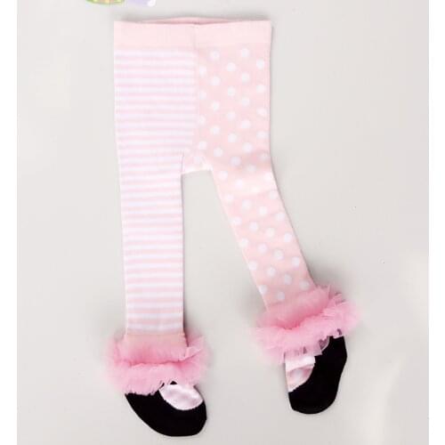 0-3T Newborn Kid Baby Girls Stockings Elegant Striped Polka Dots Cute Sweet Cotton Tights Lovely Stretch Stockings
