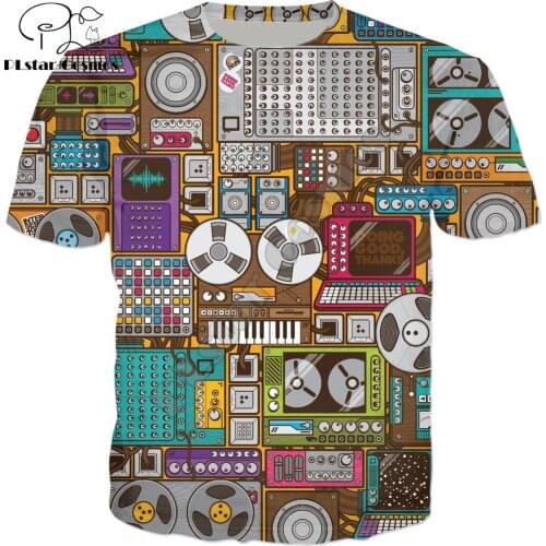 Cartoon DJ pattern 3D Printed men Hip hop t shirt Harajuku Fashion Short sleeve shirt summer streetwear Unisex tshirt tops