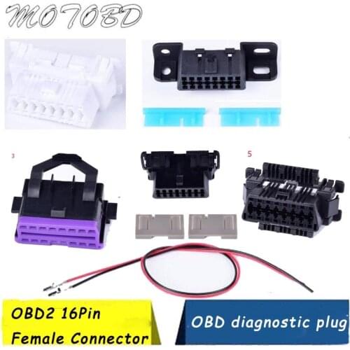 Work Most Car Diagnostic Tool J1962F OBD2 16 Pin Female Connector OBDII 16pin Connector Adaptor OBD plug + Cable