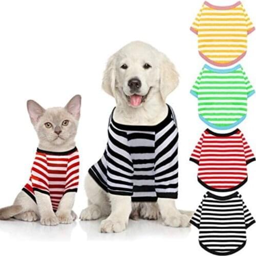 Classic Stripe Puppy Dog Shirt Cheap Dog Clothes for Small Medium Dogs Chihuahua T Shirt Yorkshire Terrier Summer Pet Apparel