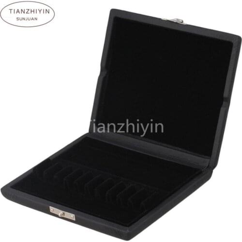 Oboe Reed Case: Holds 12 Reeds, Black Leather Wooden oboe reed case Accommodate LxWxH: Approx. 116x97x20mm / 4.57x3.82x0.79inch