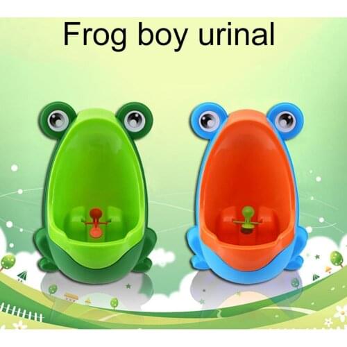 Cartoon Frog Bathroom Kids Toddler Potty Toilet Training Pe-e Trainer Boys Urinal