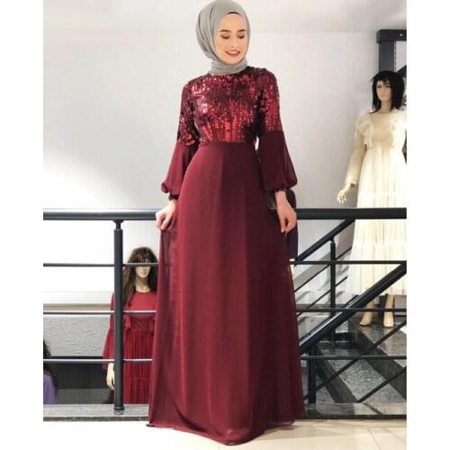 Muslim adult full length sequined beading chiffon abaya Arab Fashion Turkey Middle East Dresses Musical Robe Ramadan abaya F990