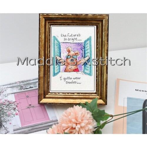 KTX009 Cross Stitch Kit Embroidery Art Homfun Bear Cross Stich Painting Joy Sunday Christmas Decorations For Home Homefun