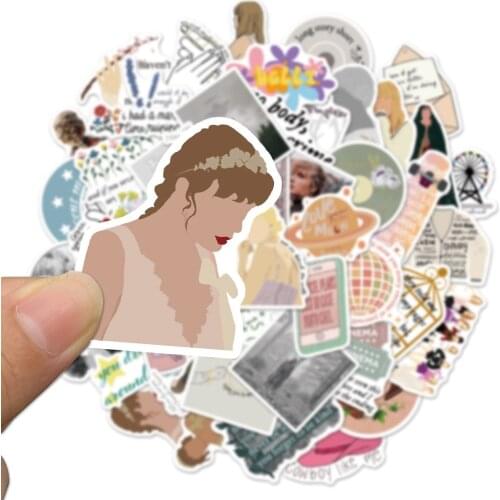 10/50PCS Alison Swift Taylor Stickers Folk Song Album Laptop Guitar Skateboard Suitcase Decal Cartoon Singer Stickers Kid Toy