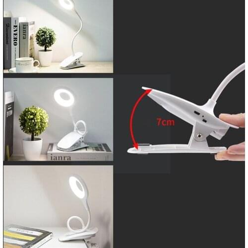 Table Lamp Clip Led With Battery Bendable Desk Lamp Gooseneck Desktop Clip Light Study Rechargeable Table Lamps Magnifier O7C7