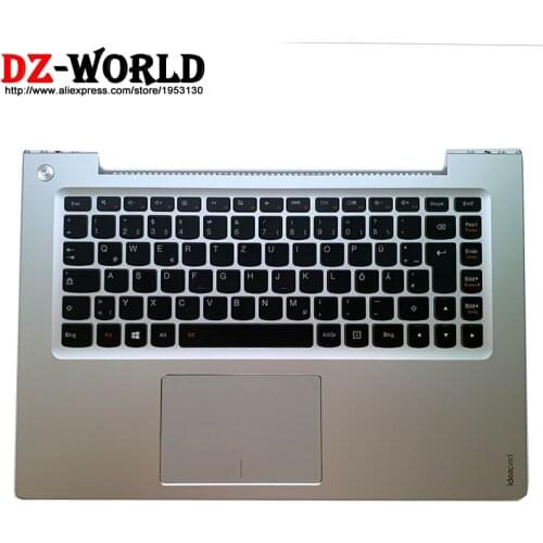 Palmrest silver Upper Case German DE Backlit Keyboard Touchpad for Lenovo Ideapad U430 U430T U430P C Cover 90203161 25211354