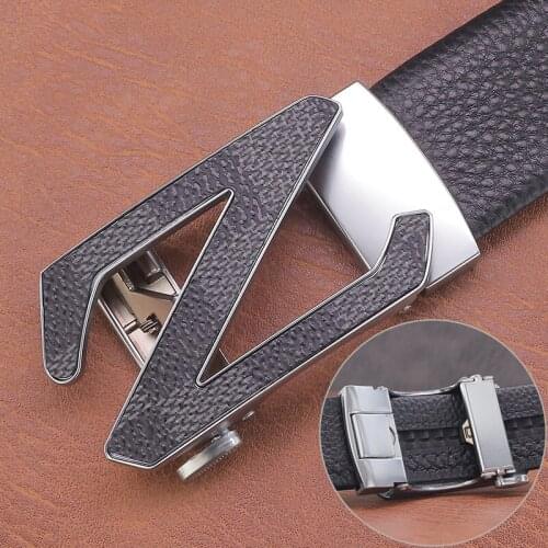 High Quality Z letter Automatic Buckle belts men luxury strap brand designer full genuine leather fashion Casual ceinture homme