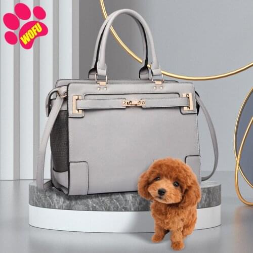 WOFUWOFU Luxury Pet Carrier, Puppy Small Dog Carrier, Cat Carrier Sling Bag, Waterproof Premium PU Leather Carrying Handbag