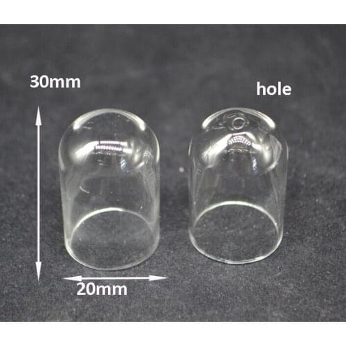 100pieces 30*20mm glass globe with hole cup bell shape glass bottle jars vials pendant necklace pendant jewelry findings