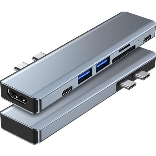 USB Type C Hub HDMI-compatible 4k Thunderbolt 3 Adapter USB Type C Dock with TF SD Reader Slot PD for MacBook Pro/Air M1 Hubs