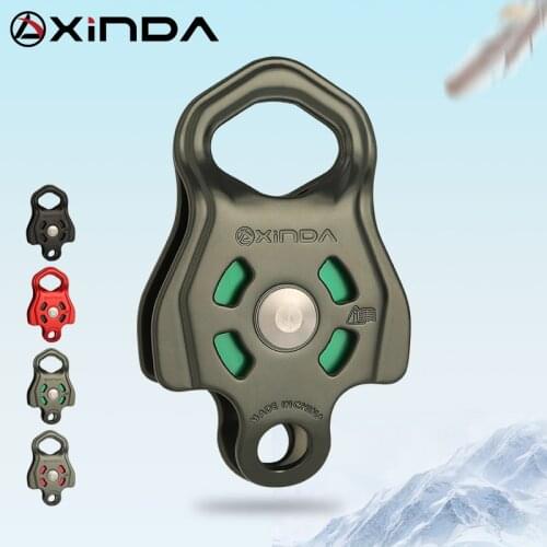 XINDA Professional Single Pulley Gear in ball bearing Mountaineering Rock Climbing Zipline Traverse-solving Carriage pulley