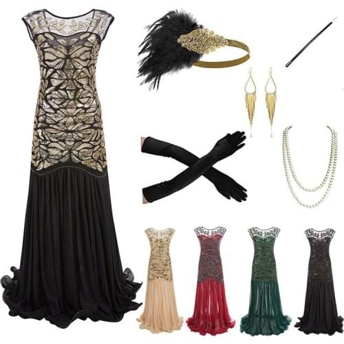 New Latin Dance Dress For Women Great Gatsby Party Clothes Retro Sequin Elegant Sleeveless Dress Modern Dance Costumes DQL4217