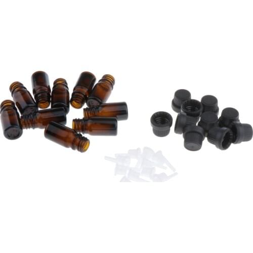 10 Pcs. Empty Amber Glass Bottle Essential Oil Bottles Dropper Bottles
