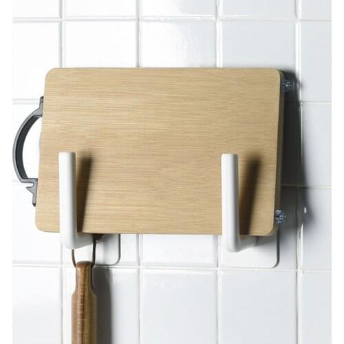 2Pcs/Set Storage Hook Kitchen Dish Cutting Board Pot Cover Wall-Mounted Wall Storage Rack Bathroom Storage Shelf Storage Tool