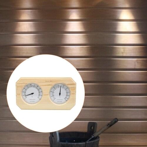 2 in 1 Wooden Portable Wall Mounted Thermometer Hygrometer Sauna Accessories