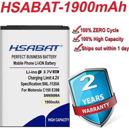 HSABAT Top Brand 100% New 1500mAh SNN5699A Battery for Motorola C150 E398 ROKR E1 ROKR E3 V810 in stock