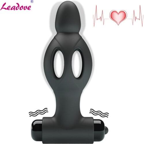 Butt Plug Anal 10 Frequency Bullet Vibrating Anal Vibrator Prostate Massager Hollow Anal Plug Sex Toys For Couples 210214-MR