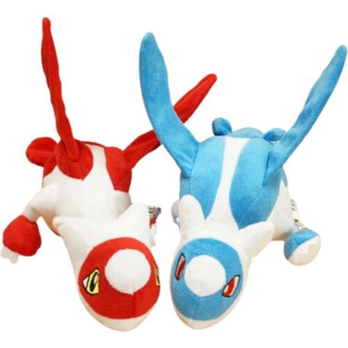 Anime surrounding Latias Latios kawaii plush toys creative blue and red doll Pokemoned gift the guardian god of the water city