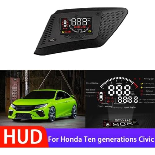 High Quality Car HUD Head Up Display Digital Speedometer For Honda Ten generations Civic Driving OBD Data Projector Windshield