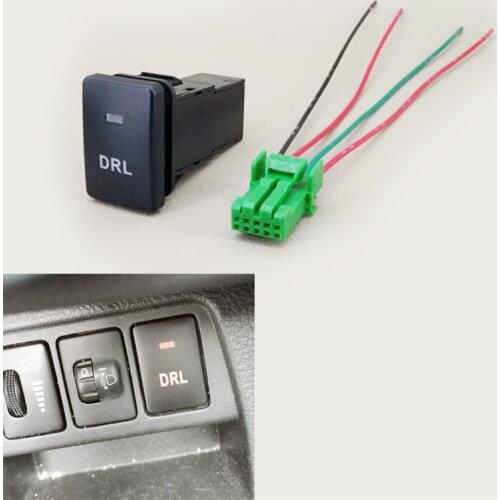 Car Push Button DRL Daytime Switch For Toyota Camry Prius Corolla LED Lighted Light Switch