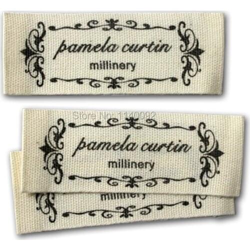 Free shipping customized printed cotton labels/kids clothing printed labels/tags/garment labels 1000 pcs a lot