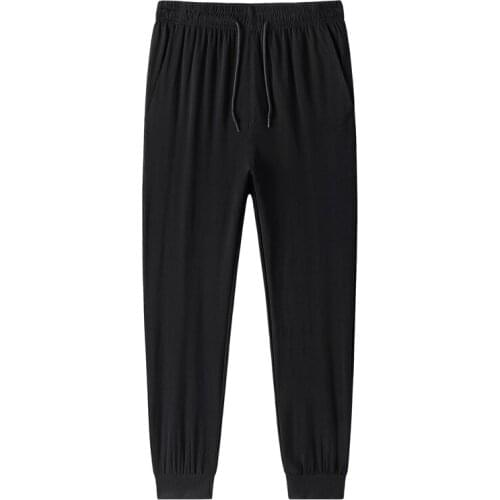 Mens Casual Pants 2021 New Summer Thin Pants Fashion Sports Men Clothing Mens Solid Color Loose Toe Pants Trend Feet Pants