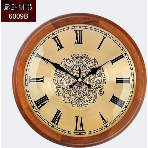 Creative Solid Wood Retro Wall Clock Metal Silent Living Room Large Luxury Clocks Shabby Chic Wall Watches Home Decor Horloge