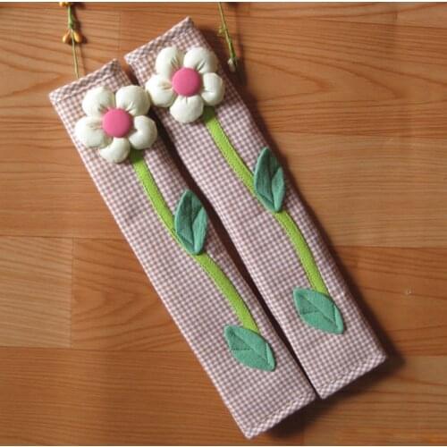 2pcs Gloves Pastoral Flowers Cotton Doorknob Cover Door Handle Fridge Cover Double-door Refrigerator Handle Cover Home Decor