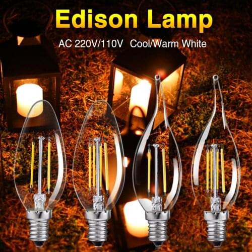 Dimmer Antique Retro Vintage LED Edison Bulb E27 LED Bulb E14 Filament Light 220V Glass Bulb Lamp 8W 16W Candle Light Lamps