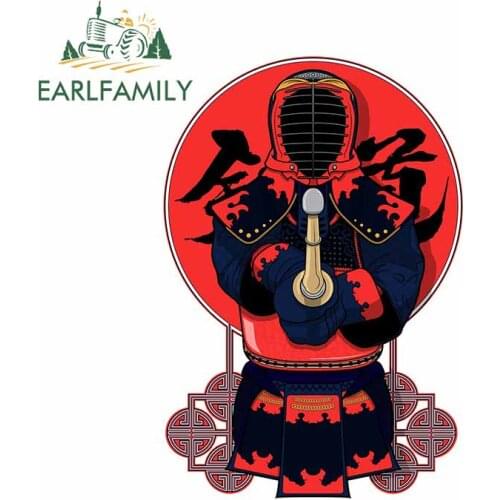 EARLFAMILY 13cm x 9cm for Red Kendo Samurai Car Styling Stickers Vinyl Auto Decals Trunk Windshield Laptop Decoration