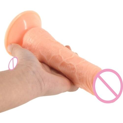 Realistic Skin feeling Dildo Couples Flirting Penis Masturbation Lesbain Strong Shock Orgasm Adult Erotic Sex Toys for Women