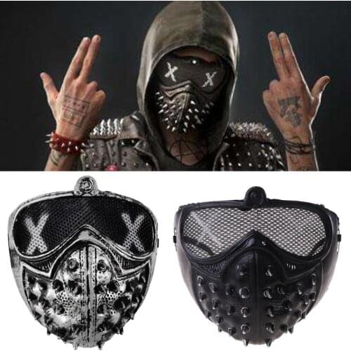 Halloween Punk Devil Anime Half Mask Plastic Rivets Metallic Color Ghost Masquerade Death Cosplay Costume Party Props 85LB