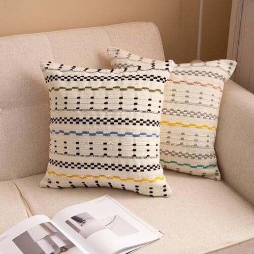 Cotton Woven Square Throw Pillow Cover Cushion Cover Pillowcase Pillow Case Home Decor for Couch, Bed, Sofa Bedroom, Car