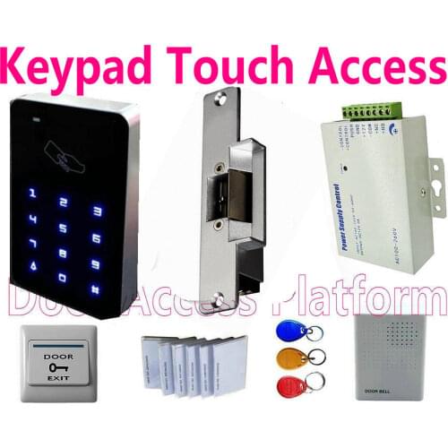 Keypad code Touchable 1,000 id users + ID card or IC Card Standalone access control electro strike lock, power supply door kit