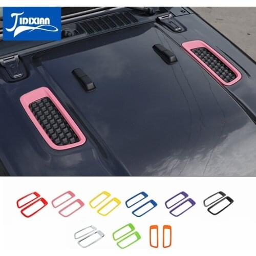 JIDIXIAN Car Engine Hood Air Outlet Vent Decoration Cover Sticker for Jeep Wrangler Sahara JL 2018 2019 2020 2021 Accessories