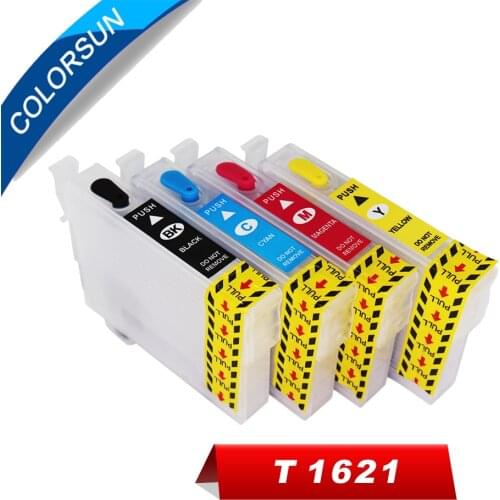 Colorsun T1621 T1631 Refillable ink cartridge for epson Workforce WF-2750DWF WF-2760DWF 2750 2760 WF-2010 2010W 2510WF 2520