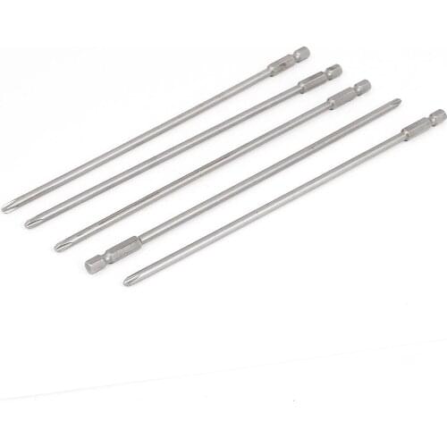 Uxcell 5pcs 4.5mm PH2 Magnetic Tips Round Shaft Phillips Screwdriver Bits 200mm 8" Long