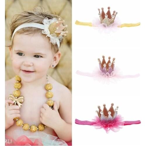 MAYA STEPAN 1 PCSBaby Girl Headband Infant Hair Accessory Cloth Birthday Gift Kids Crown Floral Newborn Children Headwear