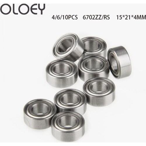 4/6/10PCS Free Shipping ABEC-5 6702-2RS High quality 6702RS ZZ 2RS RS 15x21x4 mm Miniature Rubber seal Deep Groove Ball Bearing