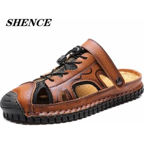 SHENCE Mens Summer Roman Sandals Fashion Casual Shoes Beach Hiking Shoes Comfortable Breathable Non-slip Wear-resistant Soles