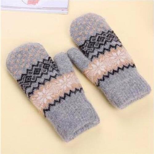 In the fall and winter of the new gloves ms double hair thickening warm knitting bag to gloves gloves foreign trade HX-032