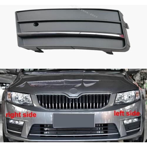 For Skoda Octavia 2017 Fog Light Cover Trims Front Bumper Lower Grille Fog Lamp Frame