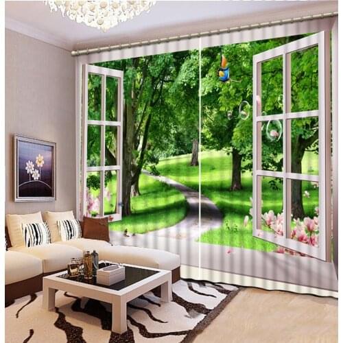 Window Customized size Luxury Blackout 3D Window Curtains For Living Room Scenery Beauty Digital Photo Printing Blackout