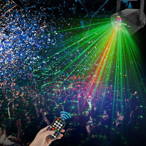 Stage Light DJ RGB LED Disco Lamp Party LED Stage Lighting Effect Mini Laser Projector Lamp Home Strobe Light USB Rechargeable
