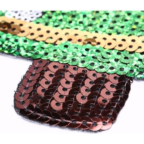 Merry xmas sequins christmas tree cartoon happy diy applique iron on patch sew